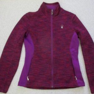 Spyder Cable Core Sweater Jacket Med Athletic Purple Pink Fleece Lined Full Zip
